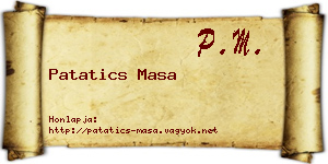 Patatics Masa névjegykártya